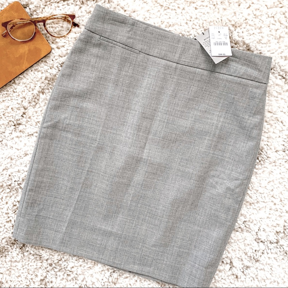 J. Crew Gray Wool Blend A-Line Skirt 2P